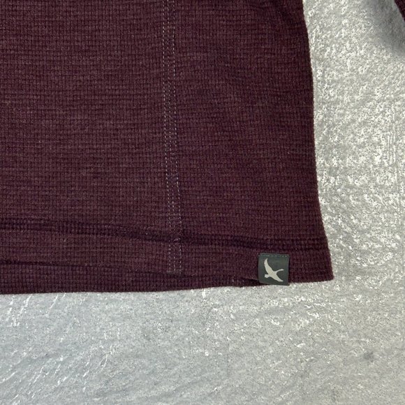 Eddie Bauer Shirt Mens TXL Burgundy Henley Tall Long Sleeve Thermal Waffle Knit - Picture 4 of 14